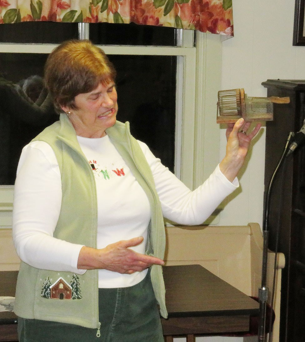 Ruth Wright showed off an humane mousetrap where the mouse could exercise
