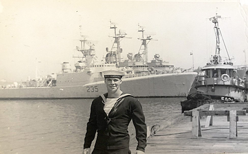 Captain Milsom as a yound seaman and a ship on which he served.