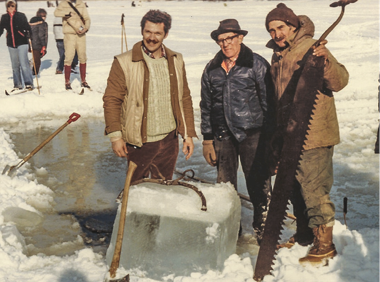 Demonstration of ice harvesting -- Kars Winter Carnival, 1982. From the forthcoming RTHS publication, "North Gower: A Village History, 1820-2020