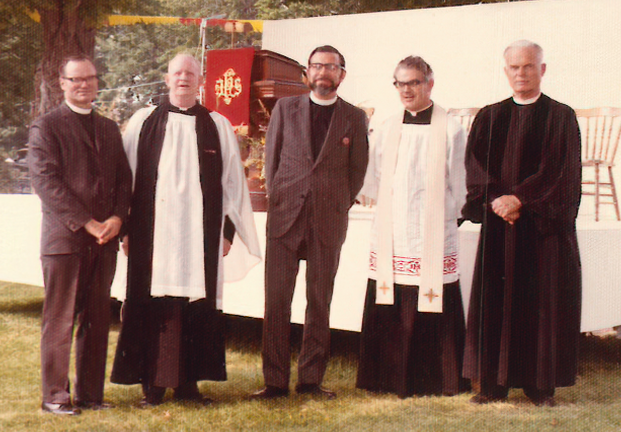Clergy for the all-churches service at the United Church grounds