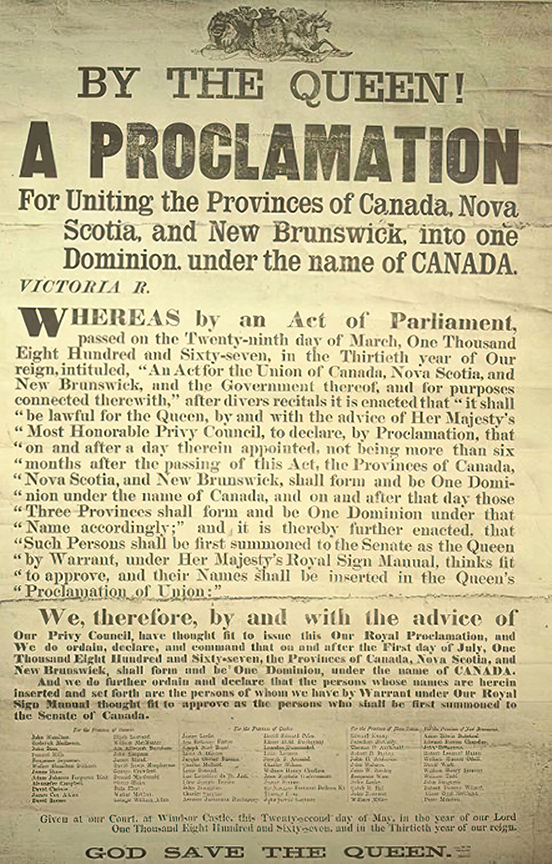 1867-proclamation of Canada-small