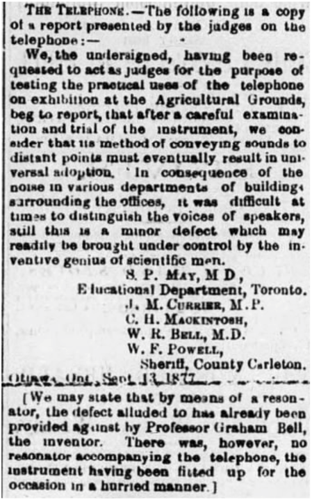 The Ottawa Daily Citizen ~ September 14, 1877
