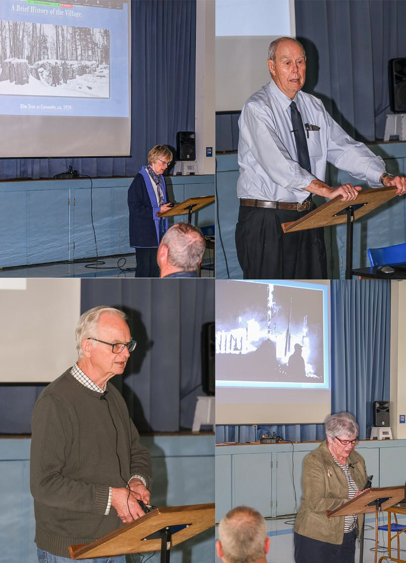 Clockwise from top left, Susan McKellar, Bill Tupper, and Ruth Wright and Owen Cooke present aspects of the book
